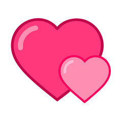 Vibrant Pink Heart Shape Symbolizing Love and Affection in a Playful Design