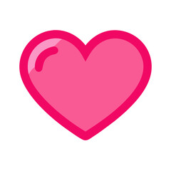 Vibrant Pink Heart Shape Symbolizing Love and Affection in a Playful Design