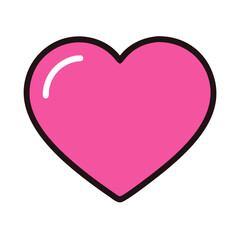 Vibrant Pink Heart Shape Symbolizing Love and Affection in a Playful Design
