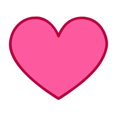 Vibrant Pink Heart Shape Symbolizing Love and Affection in a Playful Design
