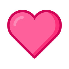 Vibrant Pink Heart Shape Symbolizing Love and Affection in a Playful Design