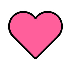 Vibrant Pink Heart Shape Symbolizing Love and Affection in a Playful Design