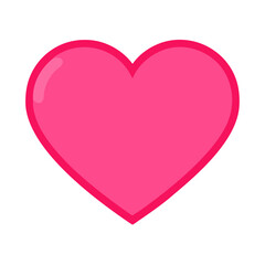 Vibrant Pink Heart Shape Symbolizing Love and Affection in a Playful Design