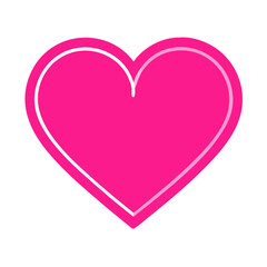Vibrant Pink Heart Shape Symbolizing Love and Affection in a Playful Design