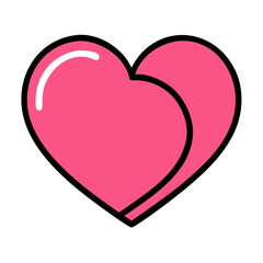 Vibrant Pink Heart Shape Symbolizing Love and Affection in a Playful Design