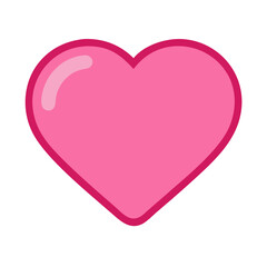 Vibrant Pink Heart Shape Symbolizing Love and Affection in a Playful Design