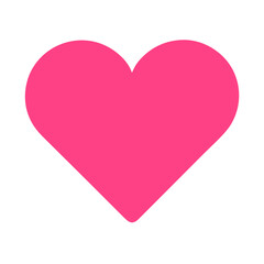 Vibrant Pink Heart Shape Symbolizing Love and Affection in a Playful Design