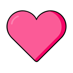 Vibrant Pink Heart Shape Symbolizing Love and Affection in a Playful Design