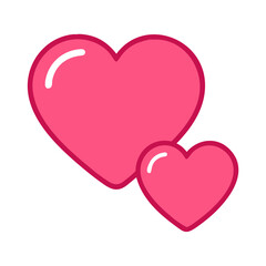 Vibrant Pink Heart Shape Symbolizing Love and Affection in a Playful Design