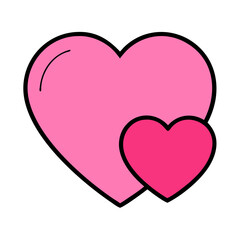 Vibrant Pink Heart Shape Symbolizing Love and Affection in a Playful Design