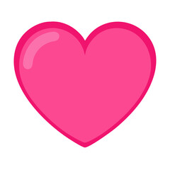 Vibrant Pink Heart Shape Symbolizing Love and Affection in a Playful Design