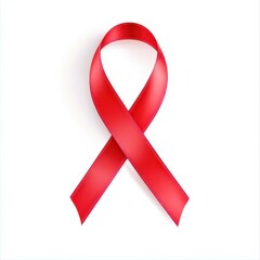 A vibrant red ribbon, perfect for gifts or decorations, elegantly displayed against a clean white background.