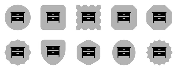 Fototapeta premium Editable nightstand, drawer, cabinet vector icon. Part of a big icon set family. Perfect for web and app interfaces, presentations, infographics, etc