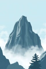 Cartoon Landscape Under Blue Sky