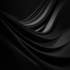 Obraz premium A cascade of ebony silk, its smooth curves sculpted by shadow and light, evokes luxury and timeless elegance. Minimalist beauty in motion.
