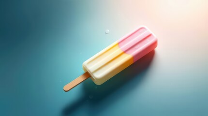 Colorful ice pop on a blue surface.