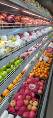 Fresh Fruit Grocery Store Produce Apples Oranges Pears Green Apples Pomegranates