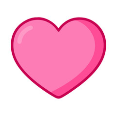 Vibrant Pink Heart Shape Symbolizing Love and Affection in a Playful Design