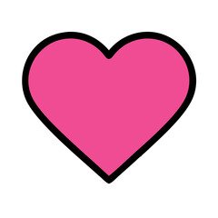 Vibrant Pink Heart Shape Symbolizing Love and Affection in a Playful Design