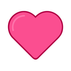 Vibrant Pink Heart Shape Symbolizing Love and Affection in a Playful Design