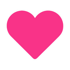 Vibrant Pink Heart Shape Symbolizing Love and Affection in a Playful Design