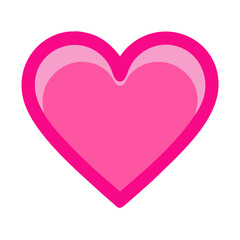 Vibrant Pink Heart Shape Symbolizing Love and Affection in a Playful Design