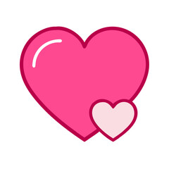 Vibrant Pink Heart Shape Symbolizing Love and Affection in a Playful Design