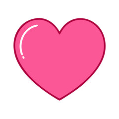 Vibrant Pink Heart Shape Symbolizing Love and Affection in a Playful Design