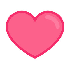 Vibrant Pink Heart Shape Symbolizing Love and Affection in a Playful Design