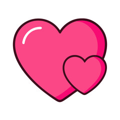 Vibrant Pink Heart Shape Symbolizing Love and Affection in a Playful Design