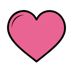 Vibrant Pink Heart Shape Symbolizing Love and Affection in a Playful Design