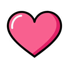 Vibrant Pink Heart Shape Symbolizing Love and Affection in a Playful Design