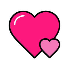 Vibrant Pink Heart Shape Symbolizing Love and Affection in a Playful Design