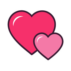 Vibrant Pink Heart Shape Symbolizing Love and Affection in a Playful Design