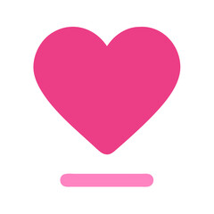 Vibrant Pink Heart Shape Symbolizing Love and Affection in a Playful Design