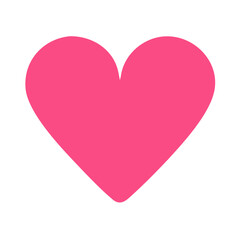 Vibrant Pink Heart Shape Symbolizing Love and Affection in a Playful Design