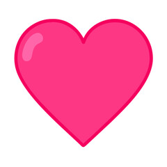 Vibrant Pink Heart Shape Symbolizing Love and Affection in a Playful Design