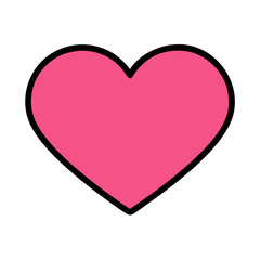 Vibrant Pink Heart Shape Symbolizing Love and Affection in a Playful Design