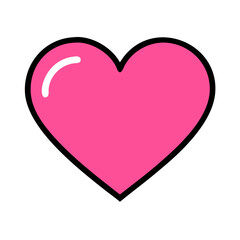 Vibrant Pink Heart Shape Symbolizing Love and Affection in a Playful Design