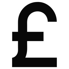 Obraz premium Black British Pound Currency Symbol Vector Icon for Financial Apps, Currency Exchange Platforms, and E-Commerce Dashboards on Transparent Background