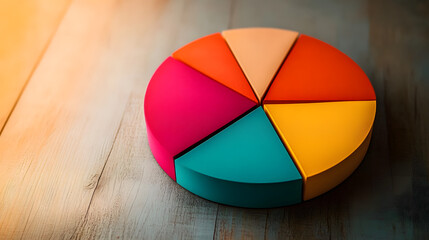 Fototapeta premium A vibrant pie chart illustrating the distribution of compensation elements, such as base salary, bonuses, and benefits