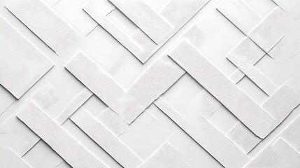 Abstract White Geometric Pattern with 3D Square Frames