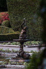 Fountain at The Butchart Gardens on Vancouver Island in British Columbia Canada in Fall