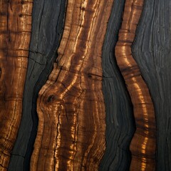 Elegant texture of Acacia wood in dark and light tones, longitudinal section  