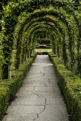 Pathway in The Butchart Gardens on Vancouver Island in British Columbia Canada in Fall