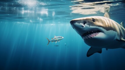 Fototapeta premium A small fish with big dreams, showcasing the essence of ambition and determination in the business world.