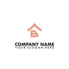 Fototapeta premium Letter B home logo vector template 