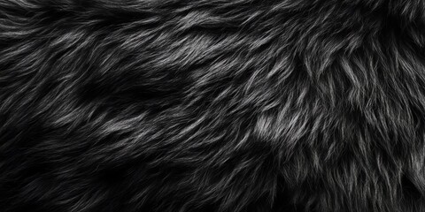 Fototapeta premium Closeup view of dark, textured fur with subtle light variations creating a moody atmosphere. Perfect for backgrounds, textures, or animal-themed designs.
