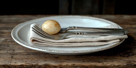 Simple potato appetizer on a rustic plate