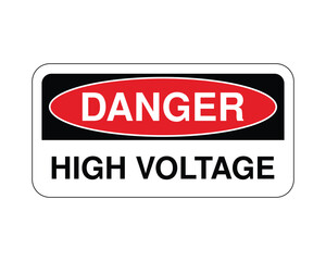 Danger High Voltage Sign, Electrical Hazard Warning, Workplace Safety Notice, Keep Away – High Quality Vectorial Stock Image